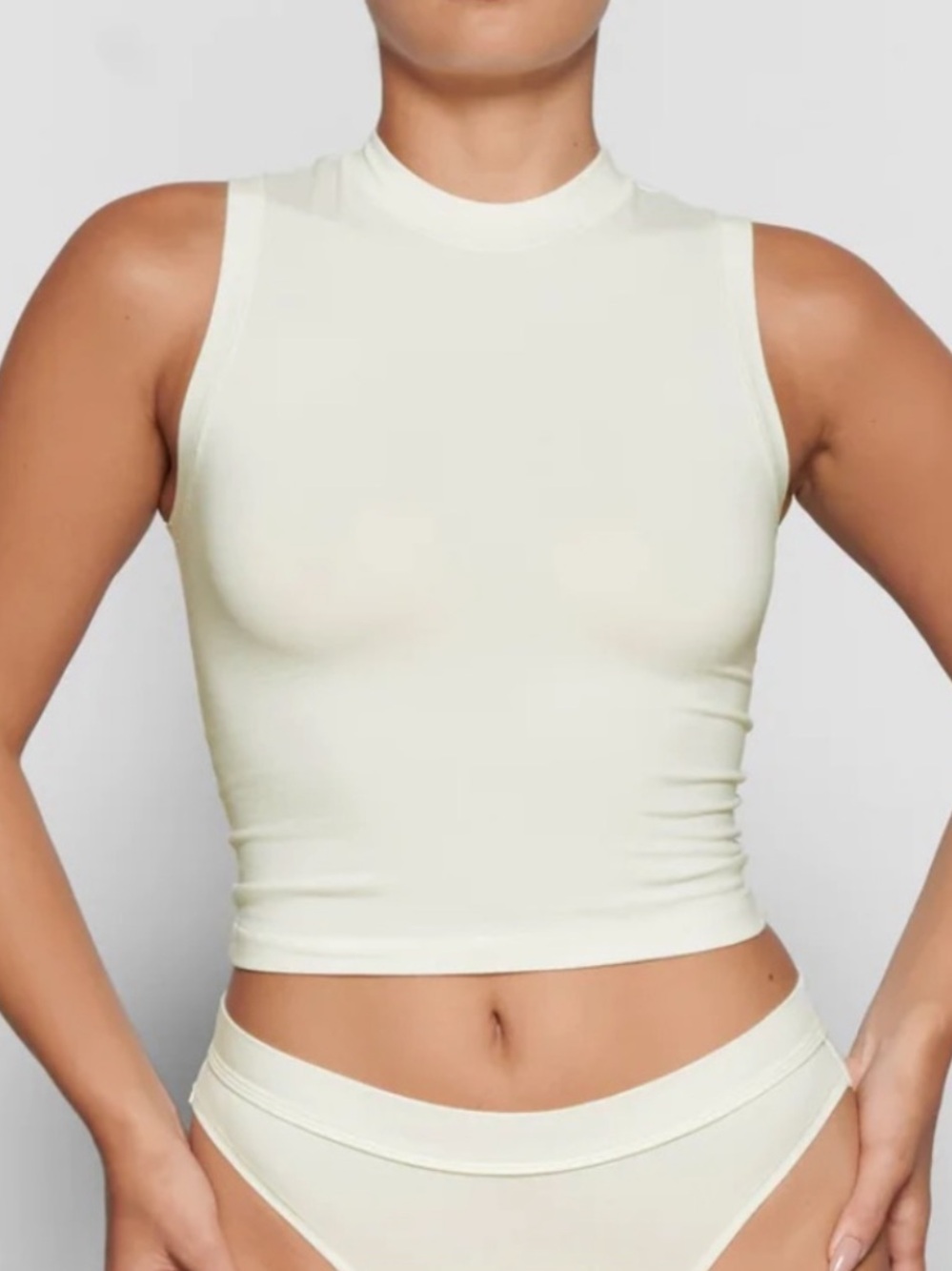 Skims Mock Neck Top in Bone